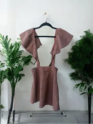FREE PEOPLE Rowan Plaid Pinafore Skirt Size 0 thumbnail 3
