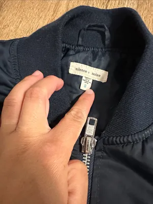 Urban‎ Outfitters Silence + Noise Navy Long bomber style coat size small thumbnail 2