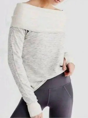 Free People FP Movement Pullover Cowlneck Off Shoulders Knit Sweatshirt thumbnail 1