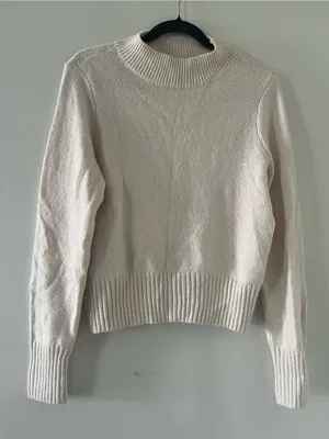 American Eagle Ivory Cream Roll Neck Knit Sweater Medium Neutral Capsule Preppy thumbnail 1