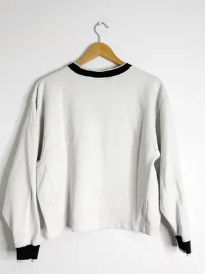 Nike Sportswear Logo Crewneck Sweatshirt White Black Size Small thumbnail 3