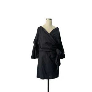 Lioness Cha Cha Wrap Mini Dress Women's M Black Off Shoulder Cocktail Party thumbnail 4