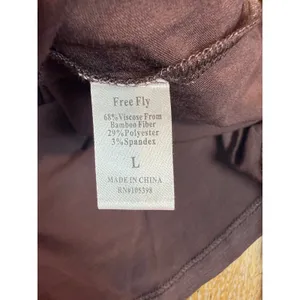 Free Fly Womens Bamboo Long Sleeve Top Brown Thumbhole Shirt Large thumbnail 5