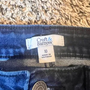 Croft & Barrow Womens Dark Wash Cropped Straight‎ Leg Jeans Size 10 thumbnail 2