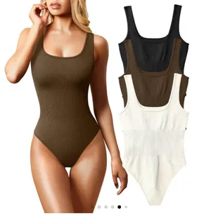 OQQ Bodysuit Amazon Seamless Ribbed Slimming set thumbnail 2