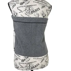 Women's Strapless Bustier Crop Top Gray XL Side Zip Cocktail Party thumbnail 5