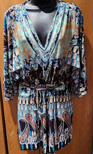NWT NY & Co. Tie-Waist Printed Romper thumbnail 1