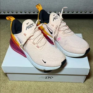 Nike Air Max 270 Light Pink and Orange Sneakers thumbnail 1