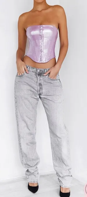 Mistress Rocks House‎ of CB Cultured Lilac Strapless Corset Top NWT Small SOLD OUT thumbnail 1