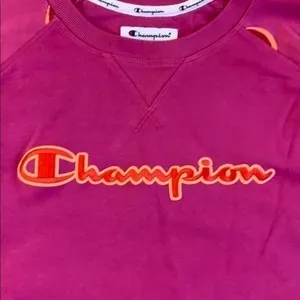NWT Champion Campus french terry crew neck sweatshirt peony pink XL thumbnail 6