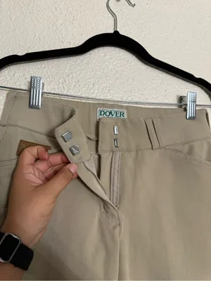 Dover Saddlery silicon knee patch horse riding breeches tan color size 26 thumbnail 4