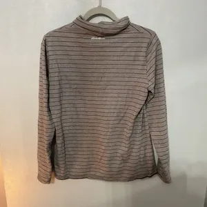 Eddie Bauer Womens Top Mock Neck Striped Long Sleeve Brown Black Size Large thumbnail 3