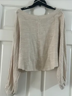 Free People Cream Lightweight Pocket Pullover thumbnail 3