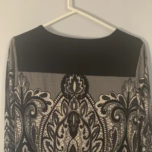Chico's Black and Cream Long Sleeve Dress thumbnail 7