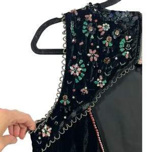 NWT Urban Outfitters Ecote Jasmina Velvet Embellished Shift Dress Black Size Med thumbnail 13