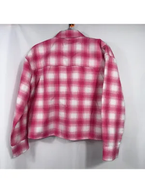 Dixxon The Valentine Women’s M Pink Plaid Cropped Flannel thumbnail 8