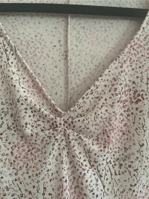 Vintage Y2K Cream Pink Ditsy Floral Print Midi Dress Small Coquette Romantic thumbnail 4