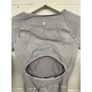 Free People Movement XS Lilac Ice Gray Good Karma Long Sleeve One Piece Jumpsuit thumbnail 6