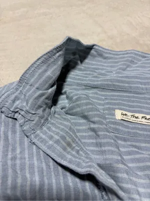 Free people we the free Light Blue Striped Button-Up Shirt x large thumbnail 6