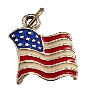 UNITED STATES FLAG Charm Pendant Monet US flag Silver Plated thumbnail 1