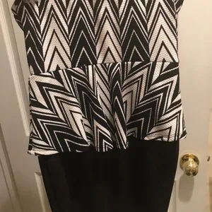 Black and White Womens Small Tube Top Strapless Sleeveless‎ Dress Fit & Flare thumbnail 4