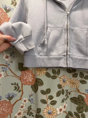 Brandy Melville Light Blue Zip-Up Hoodie thumbnail 5