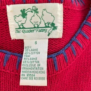 Vintage 90s Quacker Factory Summer Lighthouse Duck Short Sleeve Tunic Sweater XS thumbnail 9