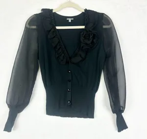 Vintage Charlotte Russe Y2K Top Small Whimsigoth Fairy Witchy Sheer Sleeve thumbnail 1