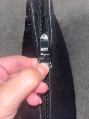 Salvatore Ferragamo Black Canvas Bag Chain Link Shoulder thumbnail 6