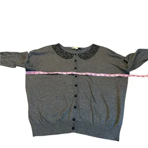 LOFT beaded cardigan with 3/4 sleeves thumbnail 3