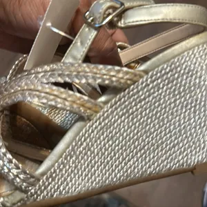 Alex Marie shoes, strappy wedge sandals, champagne , size 7.5 thumbnail 5