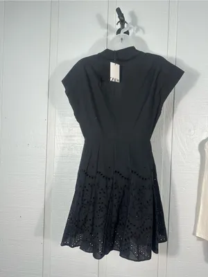 Zara Black Short Sleeve Dress Size Medium NWT thumbnail 6