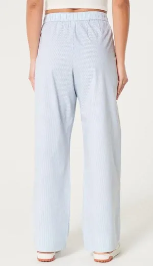 Hollister poplin wide leg sleep blue and white pj pants size small. NWOT! thumbnail 3
