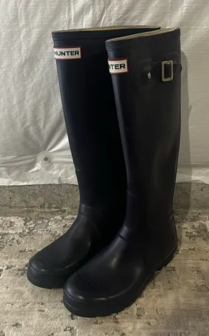 Hunter Dark Purple Tall Rain Boots Size 5 Women's 36 EU thumbnail 1