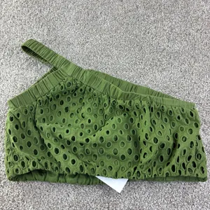 Marie Oliver Womens Pesto Giselle One‎ Shoulder Eyelet Cotton Boho Luxury New thumbnail 11