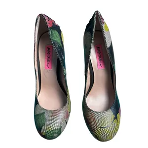 Betsey Johnson Ditan Floral Leather Platform‎ Stiletto Corset Pumps Size 7.5M thumbnail 4