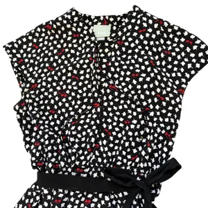 Maeve Anthropologie Odilla Dress Womens L Black Red‎ Sunglasses Belted Wedding thumbnail 4