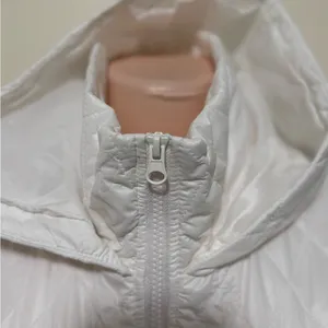 Divided woman white puffy snow ski suit size small zip up hooded thumbnail 5