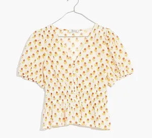 Madewell Sophia short - sleeve Top in wild calendula block print thumbnail 2