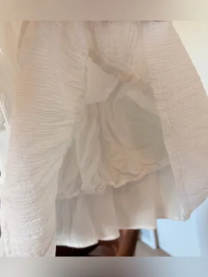 PRINCESS POLLY womens size 4 company for one white ruffled wrap tie waist dress thumbnail 6