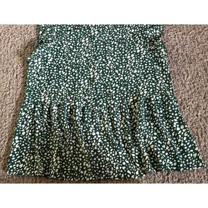 Angashion Women's Green‎ White Ruffle Short Sleeve Blouse Size XL thumbnail 3