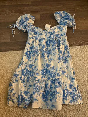 NWT Hazel and Olive When You Think of Me Babydoll Mini Dress Floral Print. Size Medium thumbnail 4