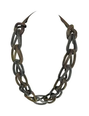 Metallic Chunky‎ Chain Link twisted Necklace Costume 17" thumbnail 1