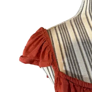 Live To Be Spoiled Rust Ruffled Tassel Tie Front Boho Crop Top Women Sz XL thumbnail 5