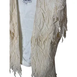 Cachet Womens Cream 2 Piece Dress and Textured Leaf Fringe Jacket Set Size‎ 16 thumbnail 8