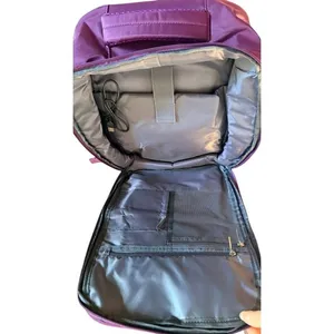 Purple Travel Backpack Carry-On Personal Item Laptop Bag USB Charging Port thumbnail 4