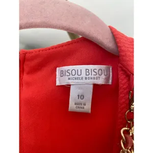 Bisou‎ Bisou Michele Bohbot Coral Mini Dress Quiet Luxury Cocktail Wedding Guest thumbnail 7