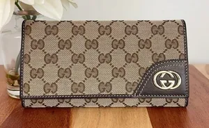 Pre-Owned Gucci Britt GG Canvas Continental Wallet‎ thumbnail 1