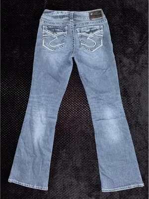Silver Jeans Co Women’s Suki Mid Rise Bootcut Jeans Blue Dark Wash Size 28 thumbnail 6