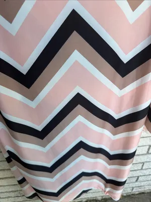Chevron Shift Dress in Blush, Black & White thumbnail 6